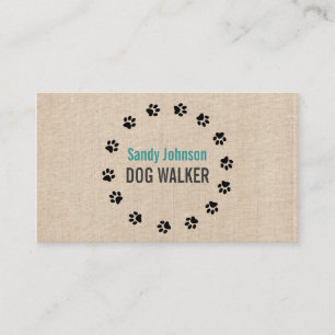 Carte De Visite Chien Walker Marcher Animaux de compagnie assis Se