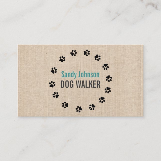 Carte De Visite Chien Walker Marcher Animaux de compagnie assis Se (Devant)