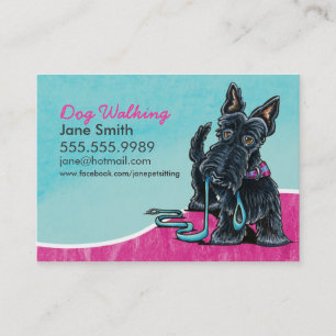 Carte De Visite Chien Walker mignonne Scottie Sky Blue