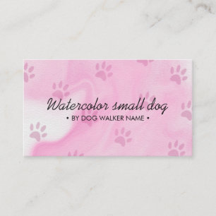 Carte De Visite Chiens aquarelle rose simple toiletteur pour anima