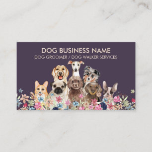 Carte De Visite Chiens de garde d'animaux de compagnie violets