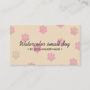 Carte De Visite Chiens de pattes rose crème simple toiletteur