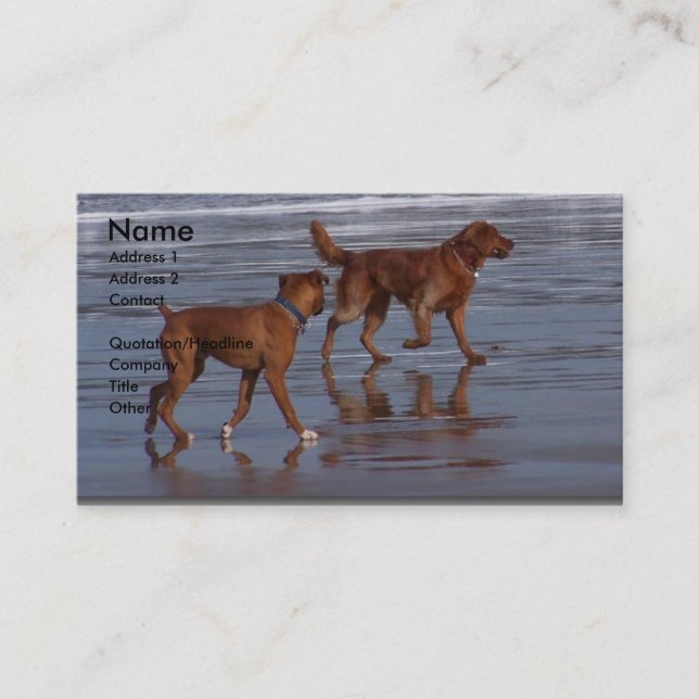Carte De Visite Chiens de plage (Devant)