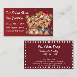 Carte De Visite Chiens Mignons Adorables Toiletteur pour Chiens Ga