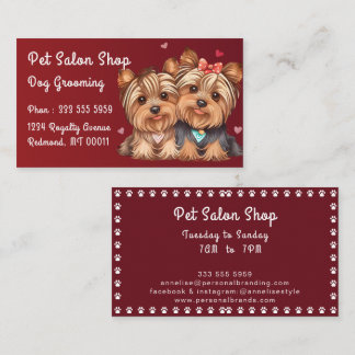 Carte De Visite Chiens Mignons Adorables Toiletteur pour Chiens Ga