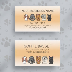 Carte De Visite Chiens Mignons Soins Modernes Orange
