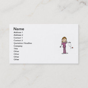 Carte De Visite Chiffre femelle infirmière de bâton de cheveux
