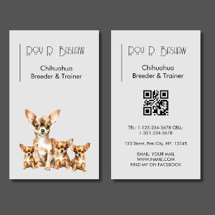 Carte De Visite Chihuahua Animaux Code QR