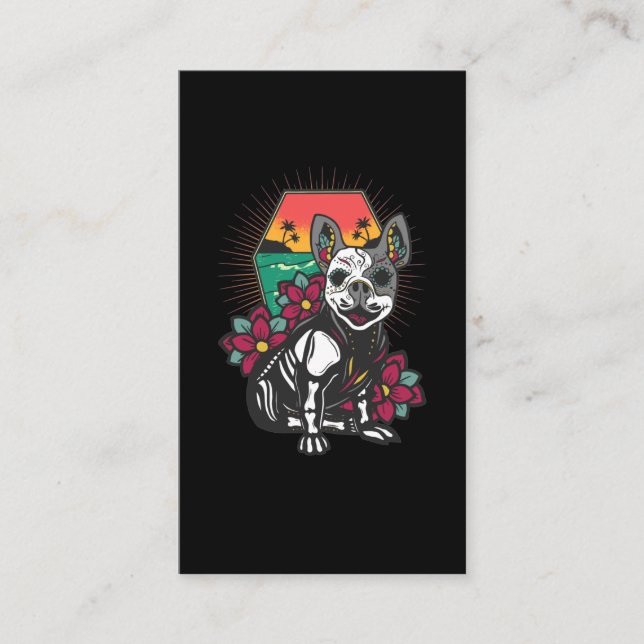 Carte De Visite Chihuahua Crâne à sucre Chien mexicain (Devant)