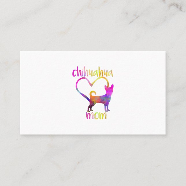 Carte De Visite chihuahua mom doggy pup pet lover heart (Devant)