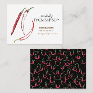 Carte De Visite Chili Peppers Hot Food Garden Plantes 