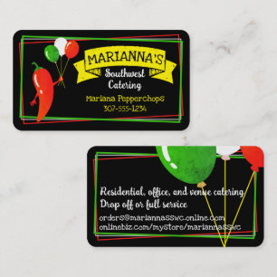 Carte De Visite Chili poivre mexicain sud-ouest cuisinier cuisine 