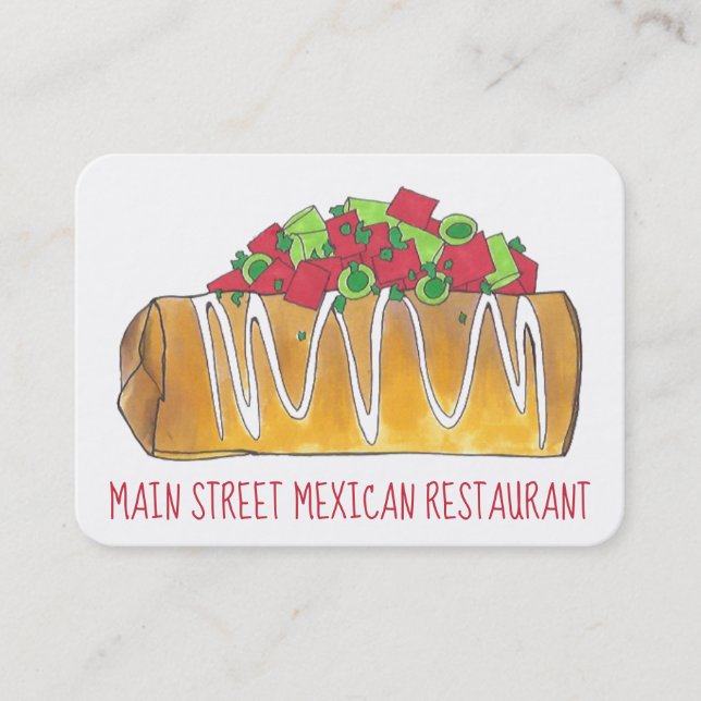 Carte De Visite Chimichanga Mexicaine Tex Mex Cuisine Cuisine Cuis (Devant)