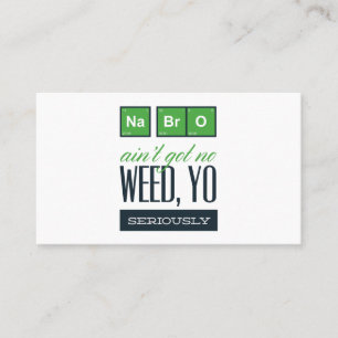 Carte De Visite Chimie weed yo sérieusement