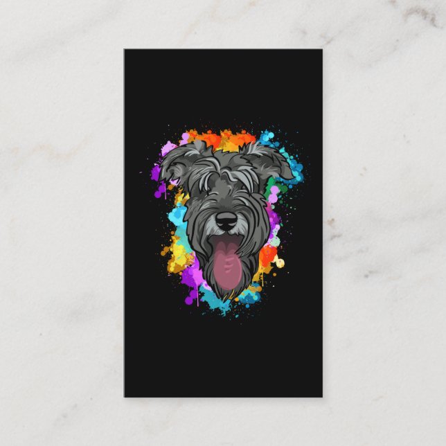 Carte De Visite Chiot couleur Amoureux des chiens Schnauzer (Devant)