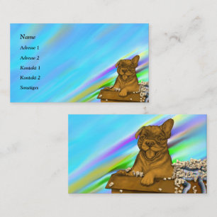 Carte De Visite Chiot dans une boîte