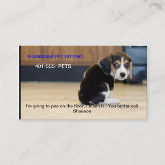 Carte De Visite chiot de beagle, je vais faire pipi sur le