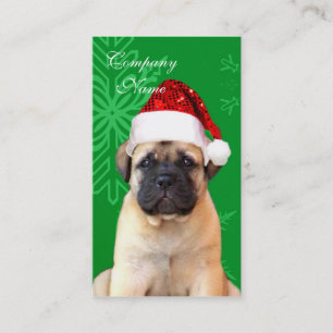 Carte De Visite Chiot de bullmastiff de Noël
