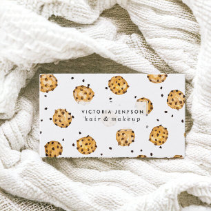 Carte De Visite Chips de chocolat moderne cookies motif d'aquarell