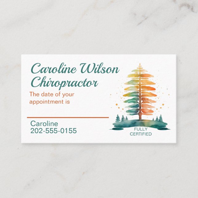 Carte De Visite Chiropactor Osteopath Physiothérapeutes Nomination (Devant)