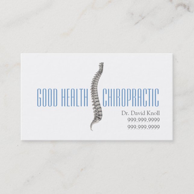 Carte De Visite Chiropractor Chiropractic Health Wellness Clinic (Devant)