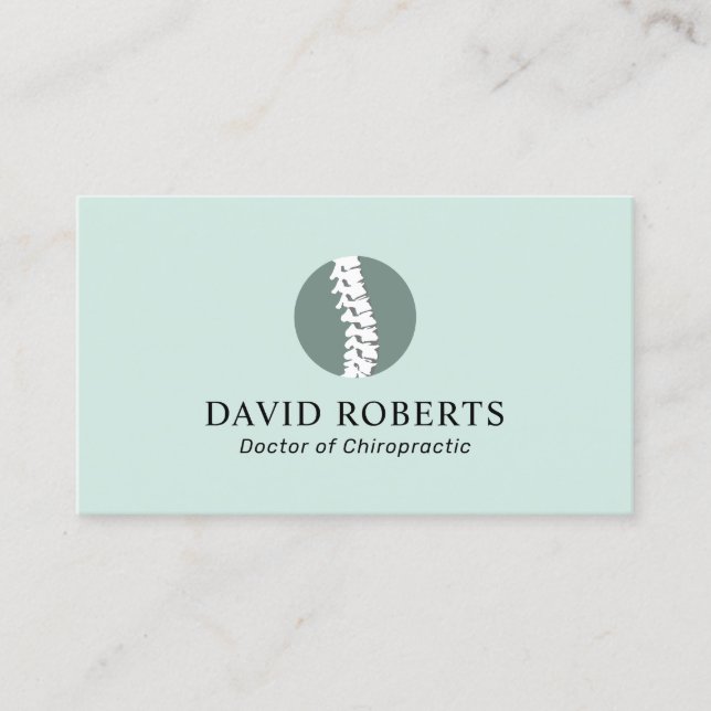 Carte De Visite Chiropractor Logo Chiropractor Mint Green (Devant)
