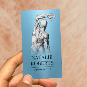 Carte De Visite Chiropraticien Anatomie moderne bleu Chiropratique
