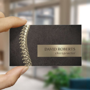 Carte De Visite Chiropraticien Chiropratique Gold Spine Cuir fonc