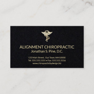 Carte De Visite Chiropraticien de la chiropratique noire et de l'E