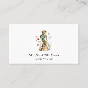 Carte De Visite Chiropraticien de la colonne vertébrale du squelet