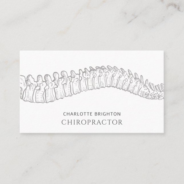 Carte De Visite Chiropraticien De La Spine Anatomique (Devant)