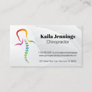 Carte De Visite Chiropraticien Logo de la colonne vertébrale
