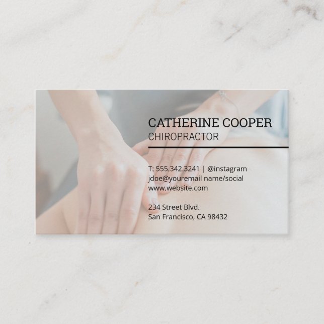 Carte De Visite Chiropraticien | Massage (Devant)
