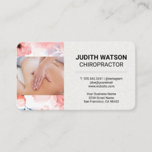 Carte De Visite Chiropraticien Massage   Fond Fleur