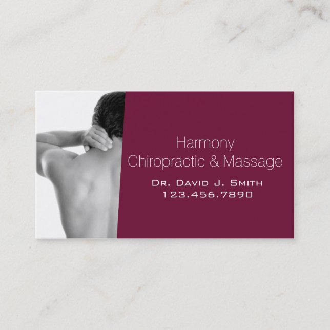 Carte De Visite Chiropraticien professionnel Chiropratique (Devant)