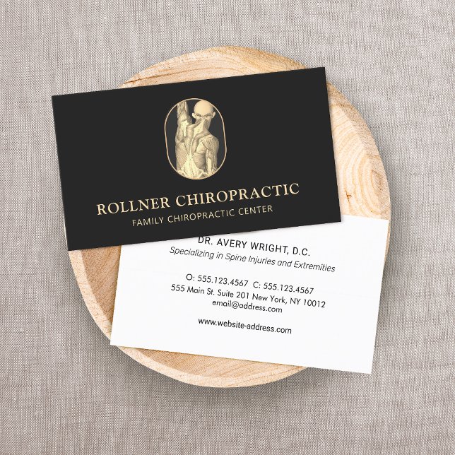 Carte De Visite Chiropratique Chiropraticien Anatomie Figure Logo (Créateur téléchargé)