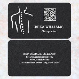 Carte De Visite Chiropratique chiropraticien massothérapeute QR