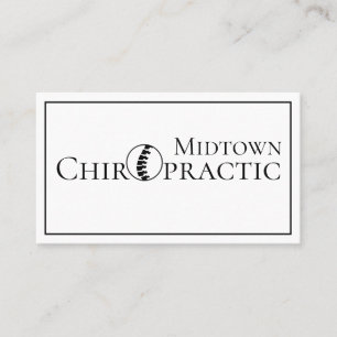 Carte De Visite Chiropratique Noir & Blanc Chiropraticien Santé