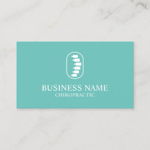 Carte De Visite Chiropratique Spine Logo Chiropractor Plain Turquo