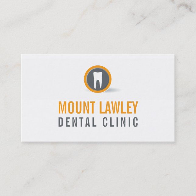Carte De Visite CHIRURGIE DENTAIRE LOGO moderne dent orange gris (Devant)
