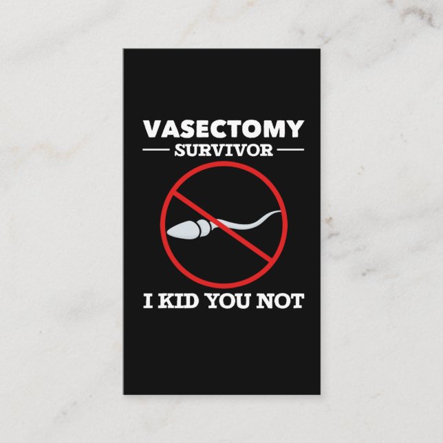 Carte De Visite Chirurgie Vasectomique Drôle Dire Humour Adulte (Devant)