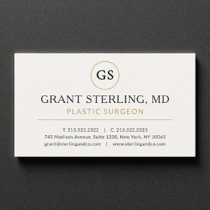 Carte De Visite Chirurgien plastique Docteur White Gold Luxe