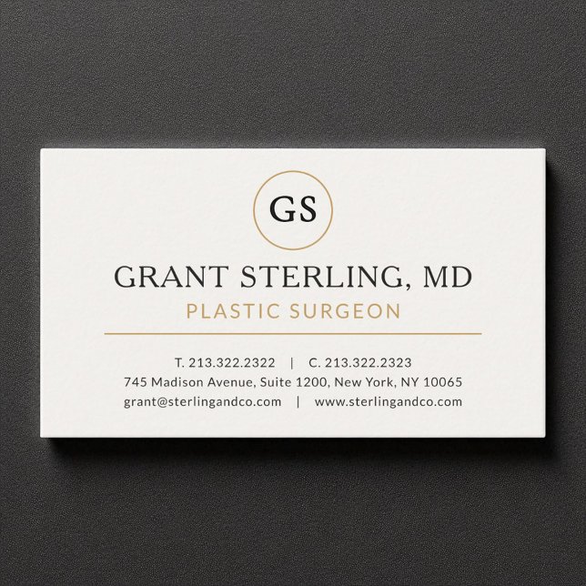 Carte De Visite Chirurgien plastique Docteur White Gold Luxe (Créateur téléchargé)
