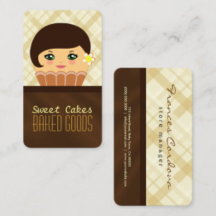 Carte De Visite Chocolat Brown Cupcake Caractère boulangerie boula