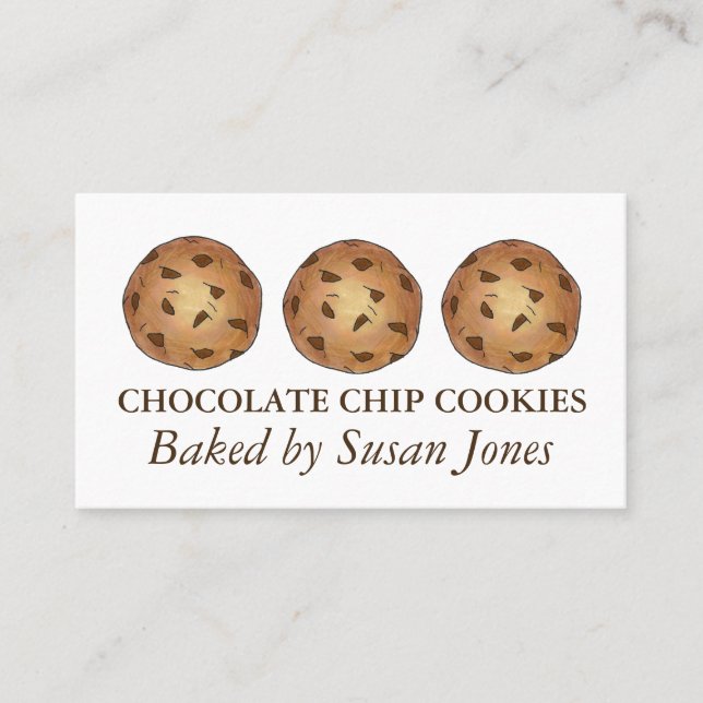 Carte De Visite Chocolat Chip Cookie Cookies Cuisinés À La Boulang (Devant)