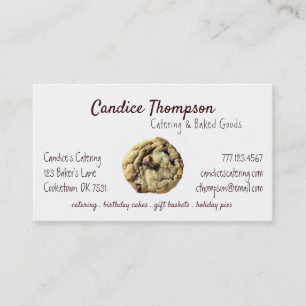 Carte De Visite Chocolat Chip Cookie Services de cuisson