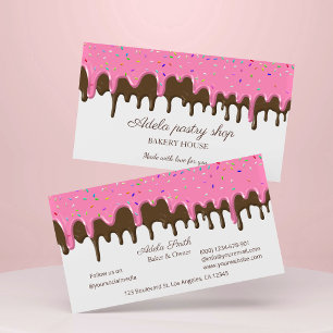 Carte De Visite Chocolat fraise Dégoulinade de glaçage