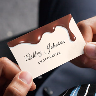Carte De Visite Chocolat Frosting Chocolatier élégant Dessert