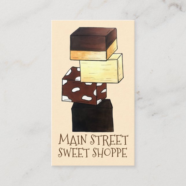 Carte De Visite Chocolat Fudge Confection Candy Sweet Shoppe (Devant)