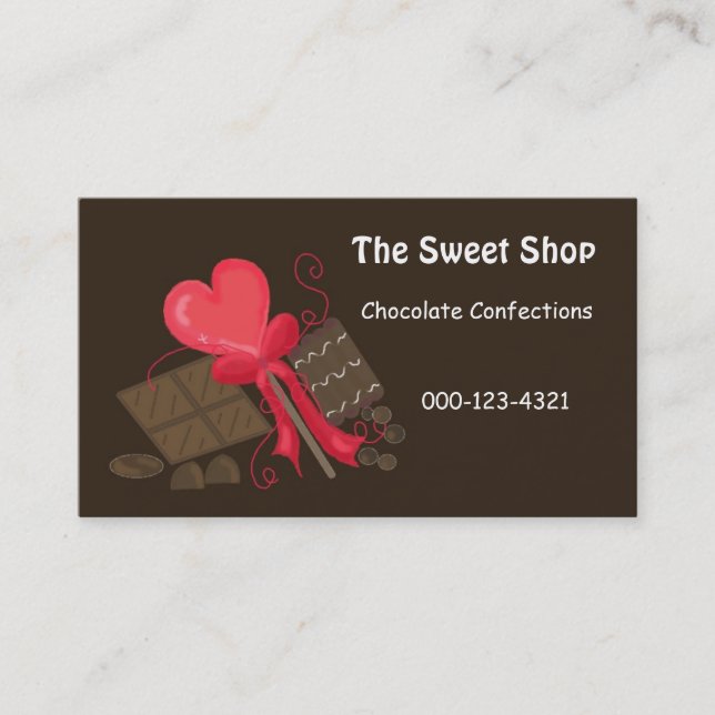 Carte De Visite Chocolat Sweet Shop (Devant)